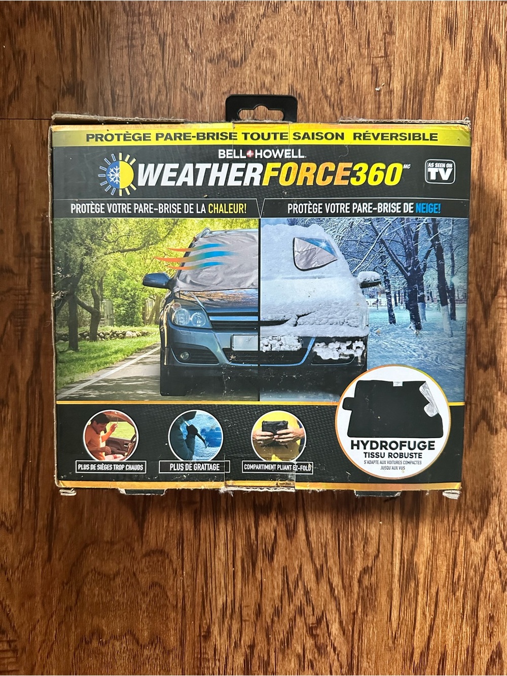 Bell + Howell WeatherForce360 Reversible Windshield Cover - Black/Gray